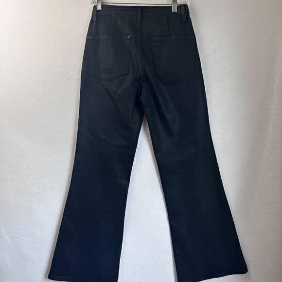 SAM EDELMAN Womens Bay Flare Trouser Jeans 27 x 32 US 4 Black Coated Denim NWT - Picture 5 of 5